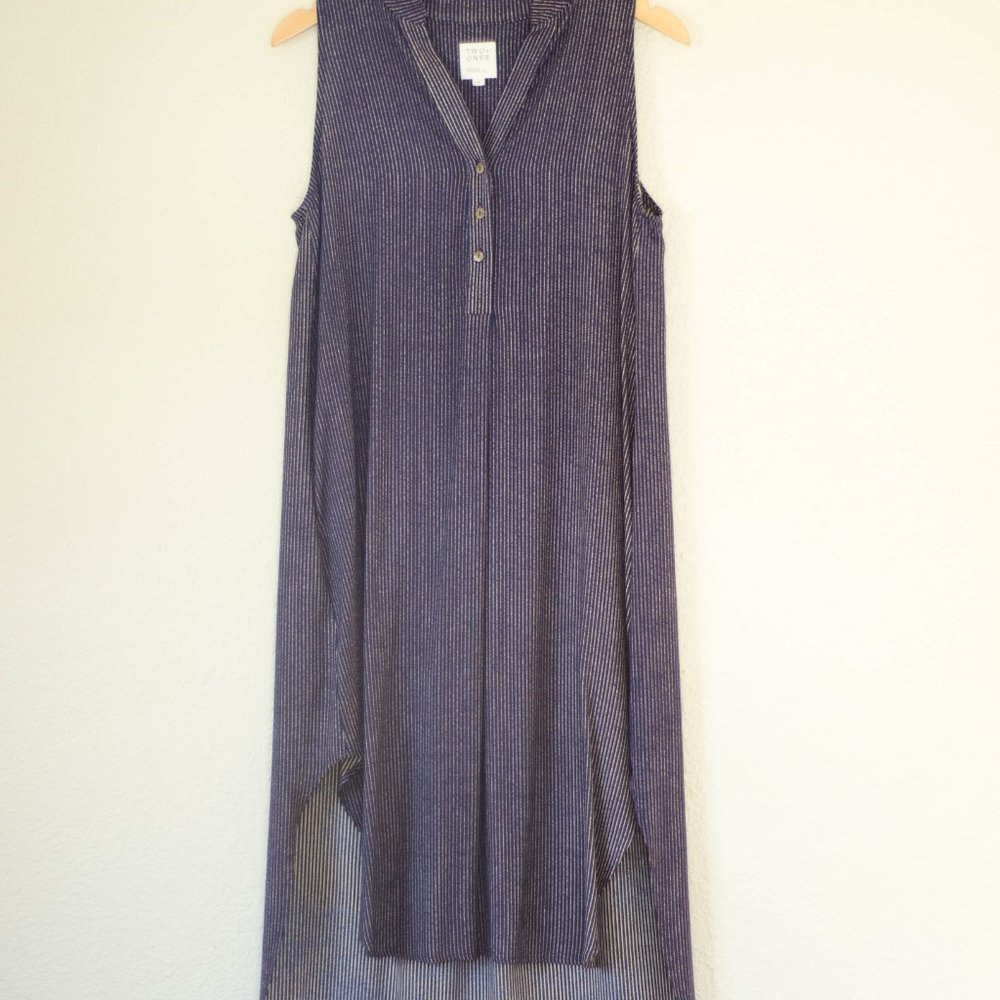 Button Front Striped Dress - Picture 3 of 8